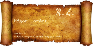 Mógor Lóránt névjegykártya